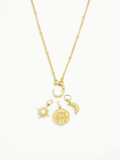 Gold sunbeam charm symbolic jewellery