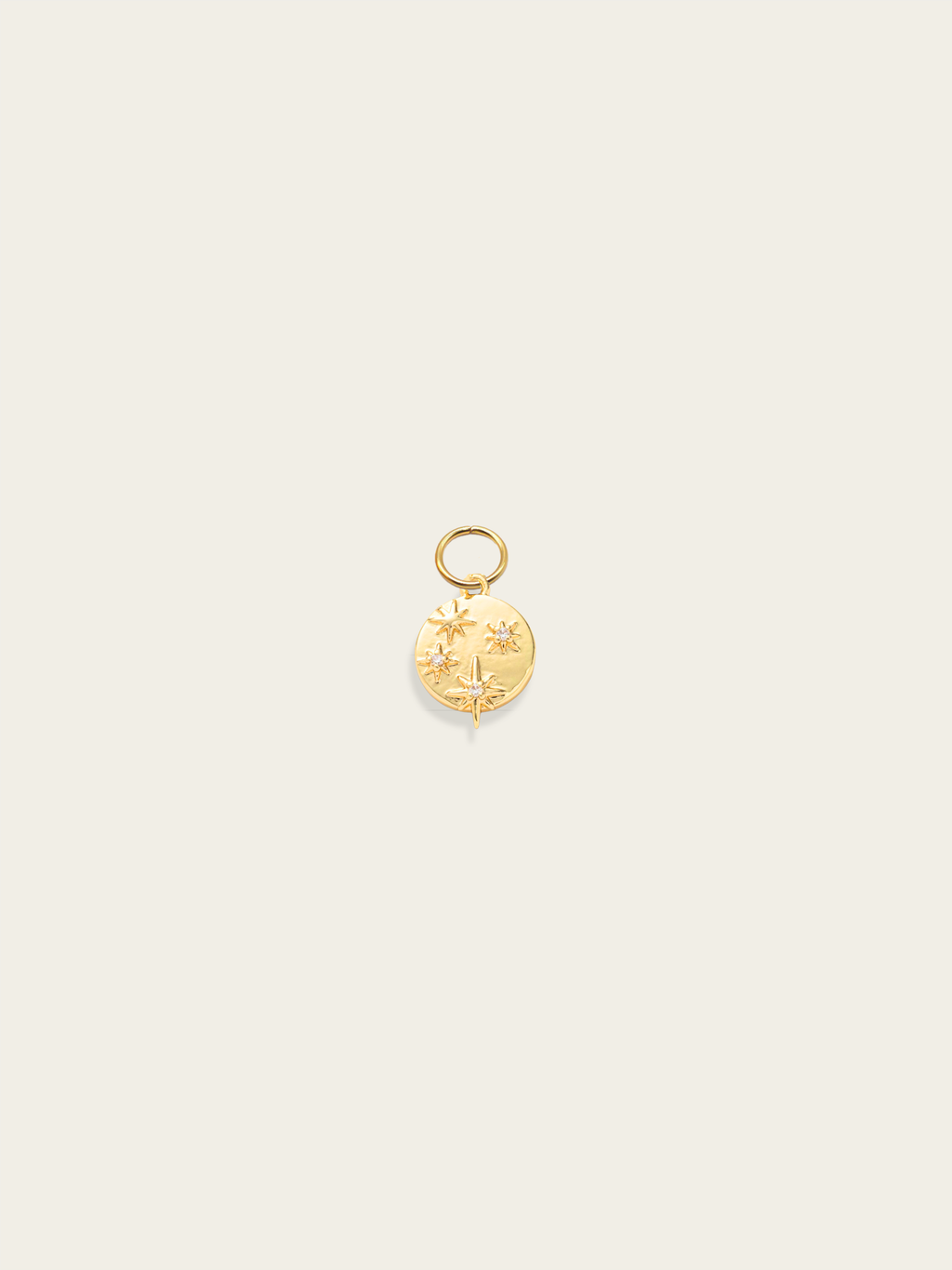 Golden Starlight medallion charm 18K gold plated stainless steel
