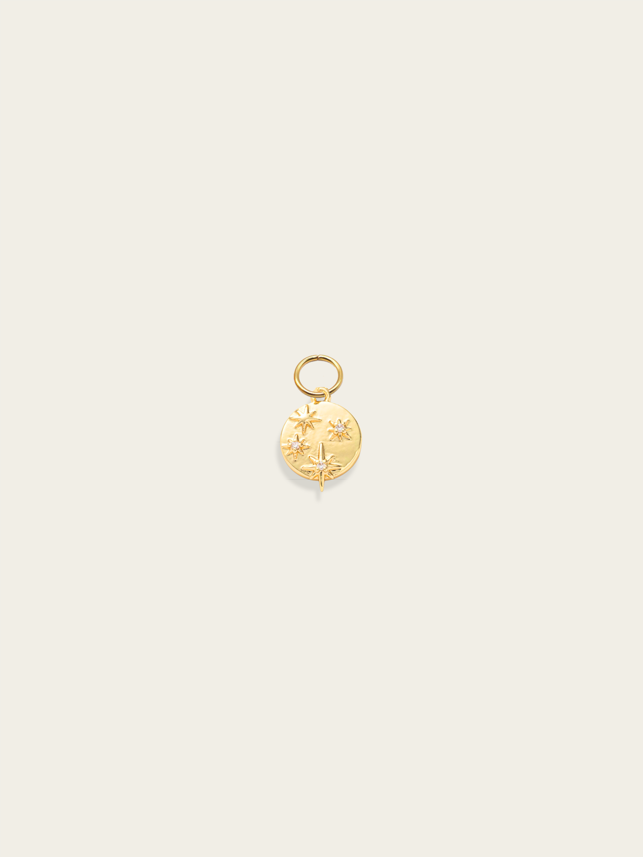 Golden Starlight medallion charm 18K gold plated stainless steel