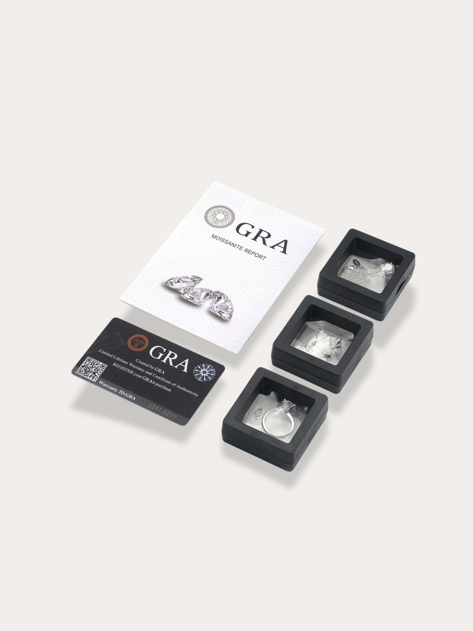 GRA certificate detail with MNML Solenne Moissanite Necklace — certified moissanite Malaysia