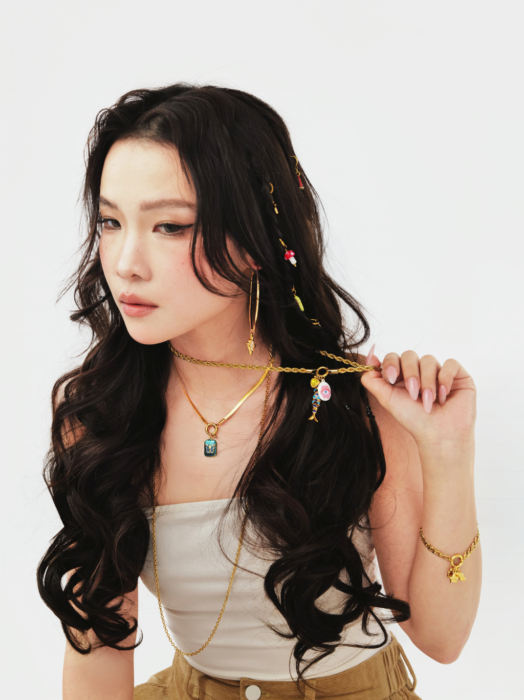Hand-enamel butterfly charm stainless steel everyday wear