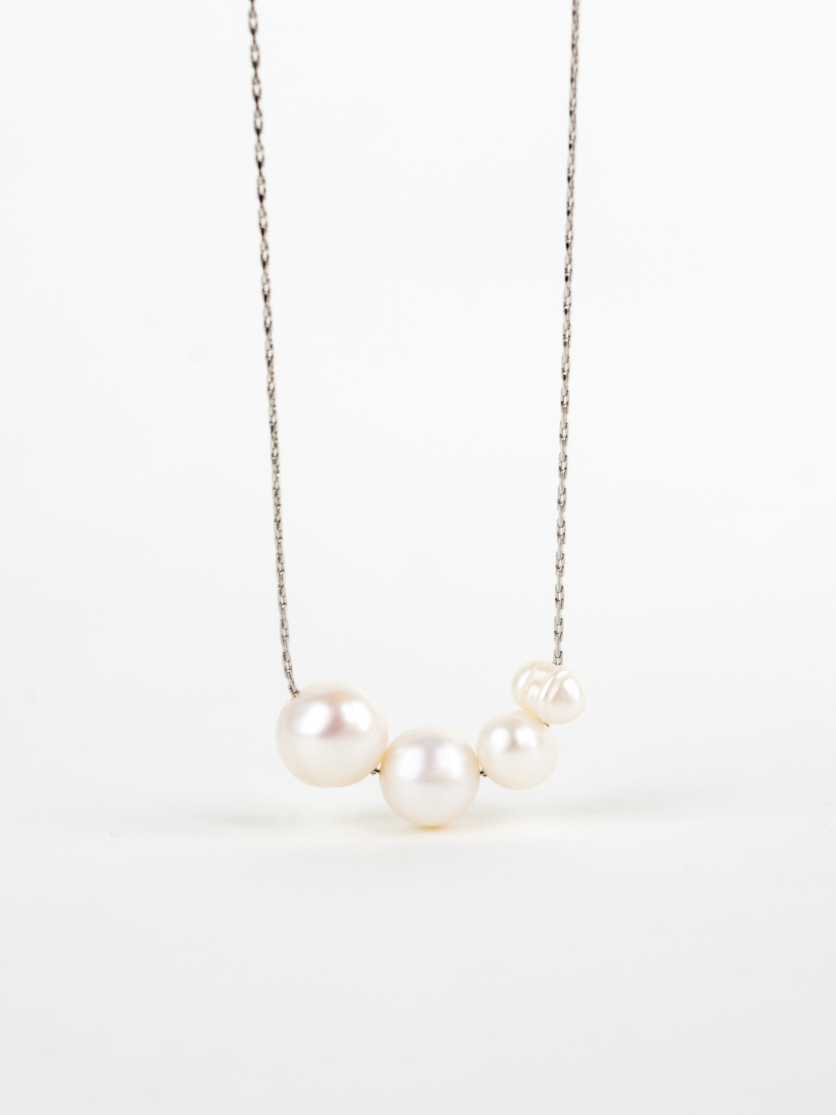 Close-up of graduated freshwater pearls on Harmony Necklace