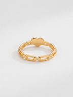 Heart Chain Ring shown from an angled view