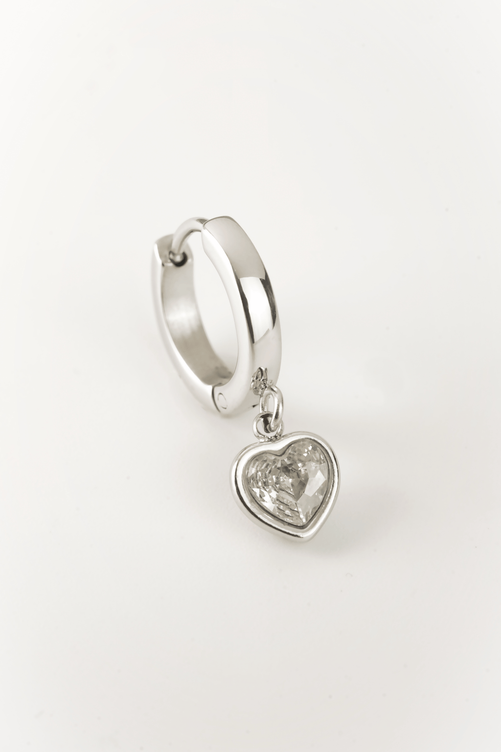 close up heart drop earrings cz sparkle detail