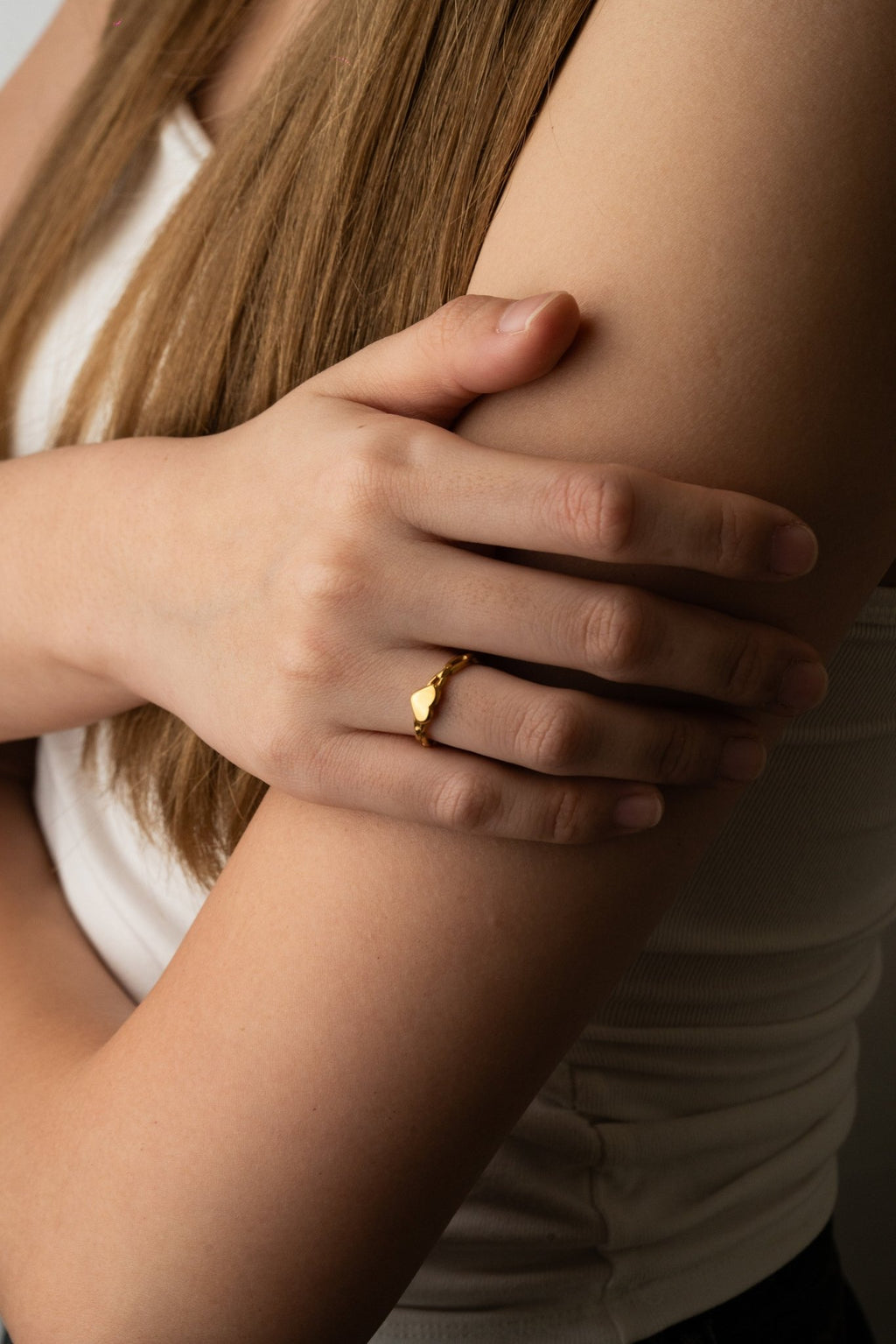 Heart Chain Ring - Minimalist Lab