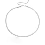 herringbone chain necklace stainless steel silver