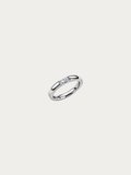 Horizon Gemstone Dome Ring in polished silver titanium