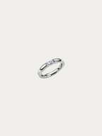 Horizon Gemstone Dome Ring in polished silver titanium