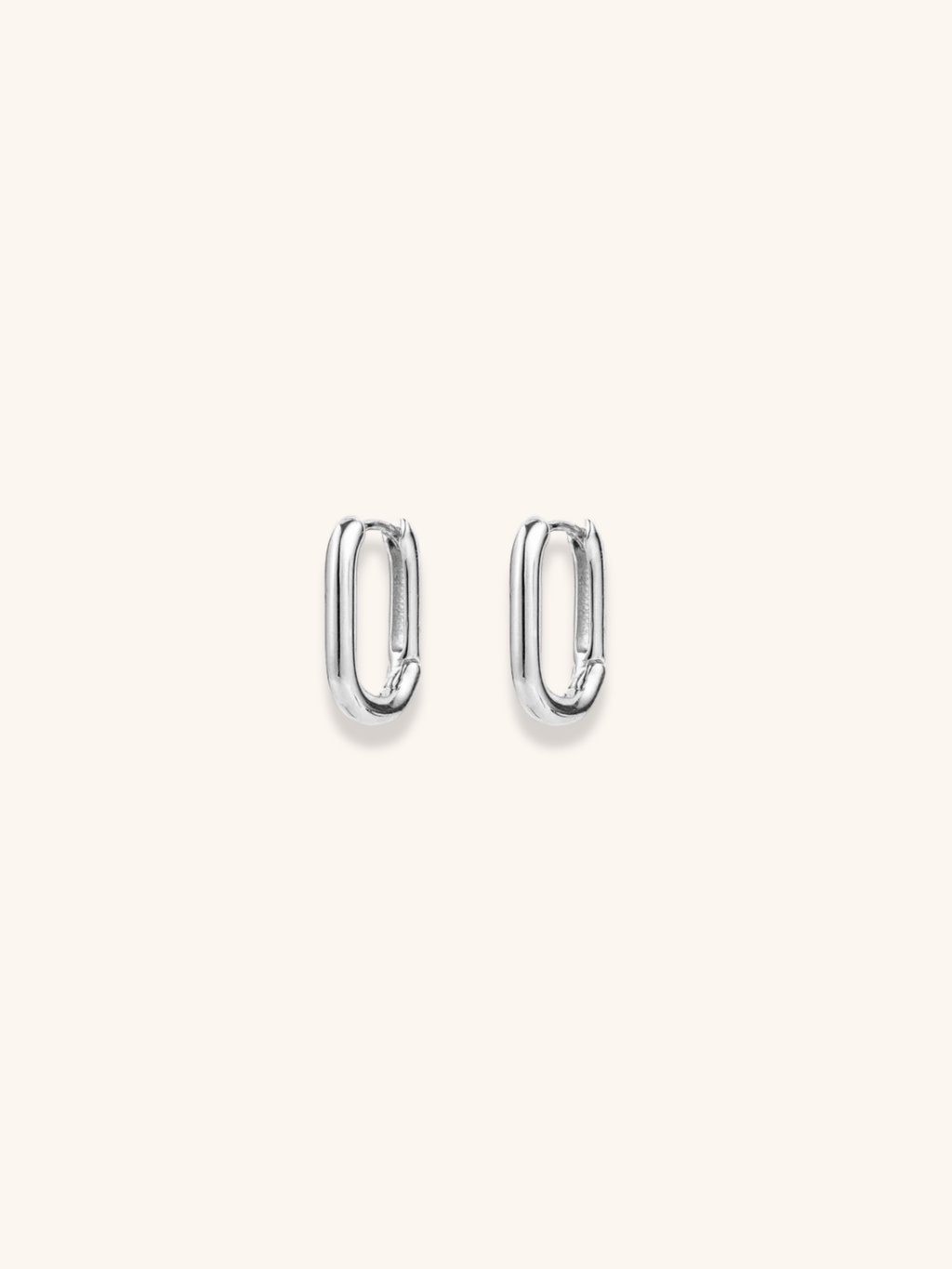hugo oval sterling silver ear hoops