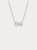 infinity pendant necklace with cz detail close up