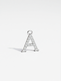 Initial Alphabet Sterling Silver Pendant, letter A, studio hero shot