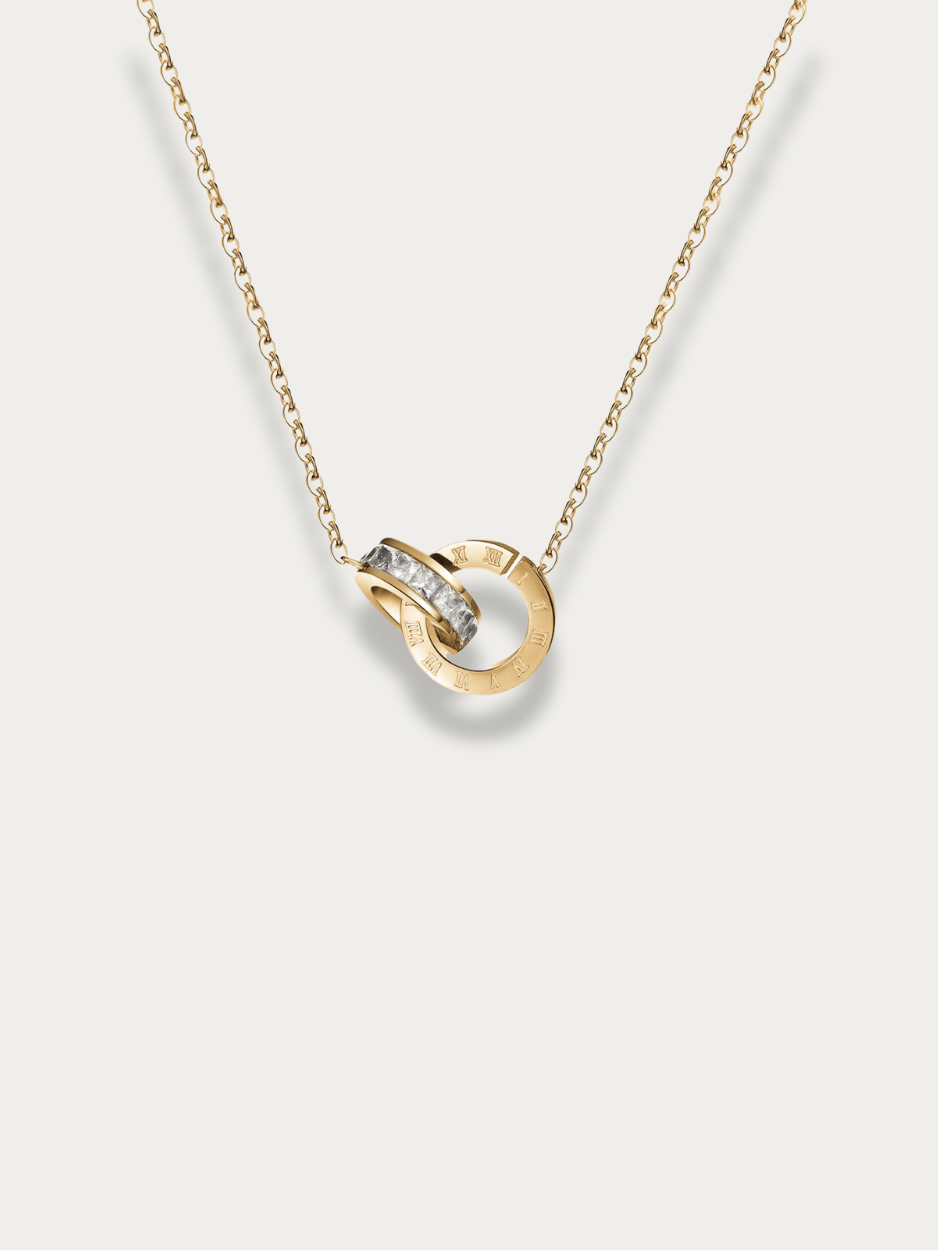 interlocking Roman numeral necklace waterproof titanium