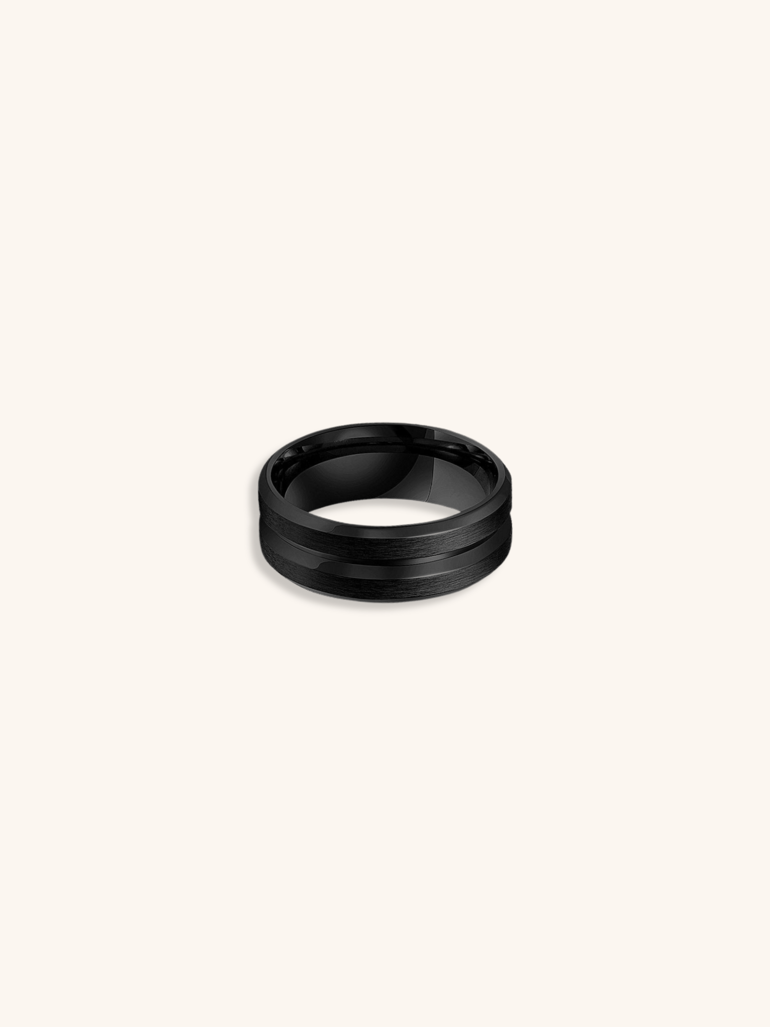 Jaden Arc Ring black stainless steel matte finish