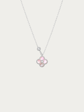 Jolie Clover Necklace in pink Mother of Pearl with cubic zirconia accent