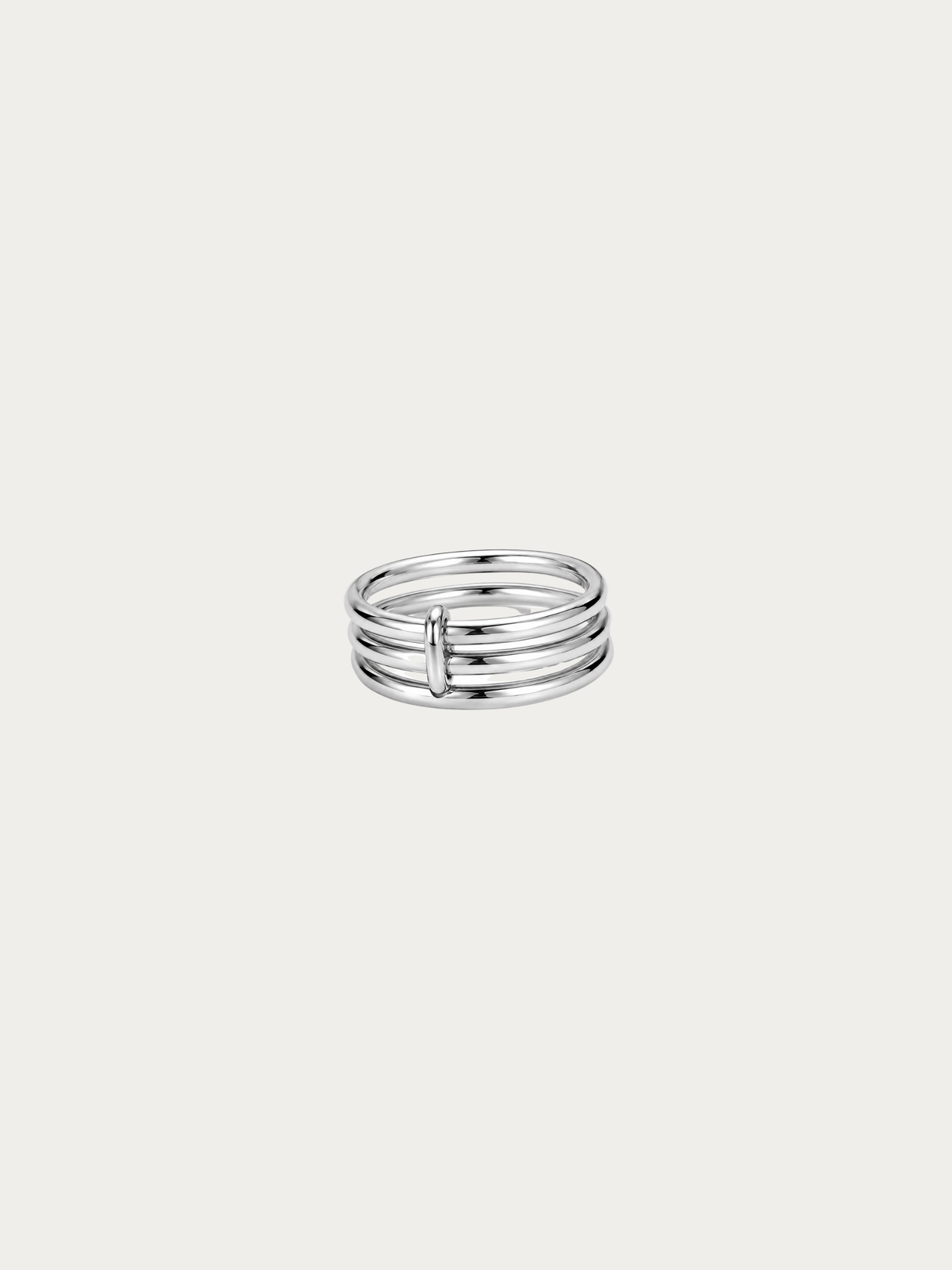 Jules Connection Ring in polished silver titanium