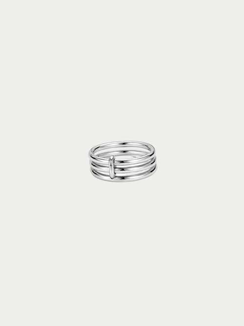 Jules Connection Ring in polished silver titanium