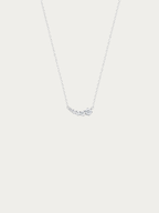 Jupiter Cascading Spark Necklace with curved cubic zirconia stones in silver