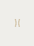 Jupiter Spark Stud Earrings in gold titanium with cubic zirconia row