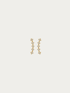 Jupiter Spark Stud Earrings in gold titanium with cubic zirconia row