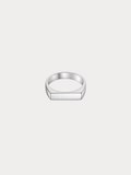 Kael Engravable Signet Ring in silver titanium, studio hero shot