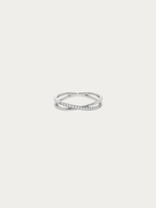 Kendall Intertwined Ring in polished silver titanium