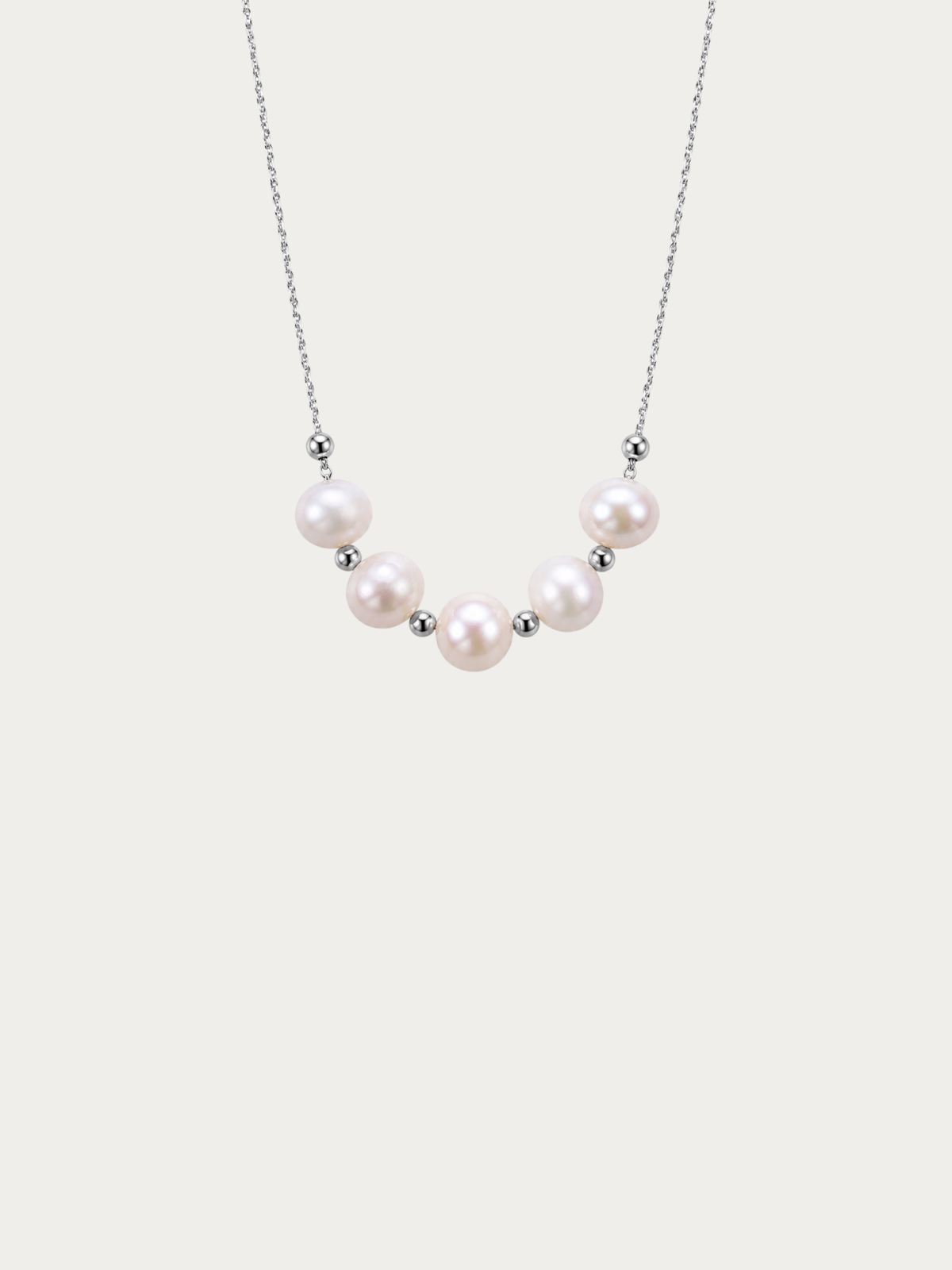 Kindred Pearl Connection Necklace with five freshwater pearls in silver
