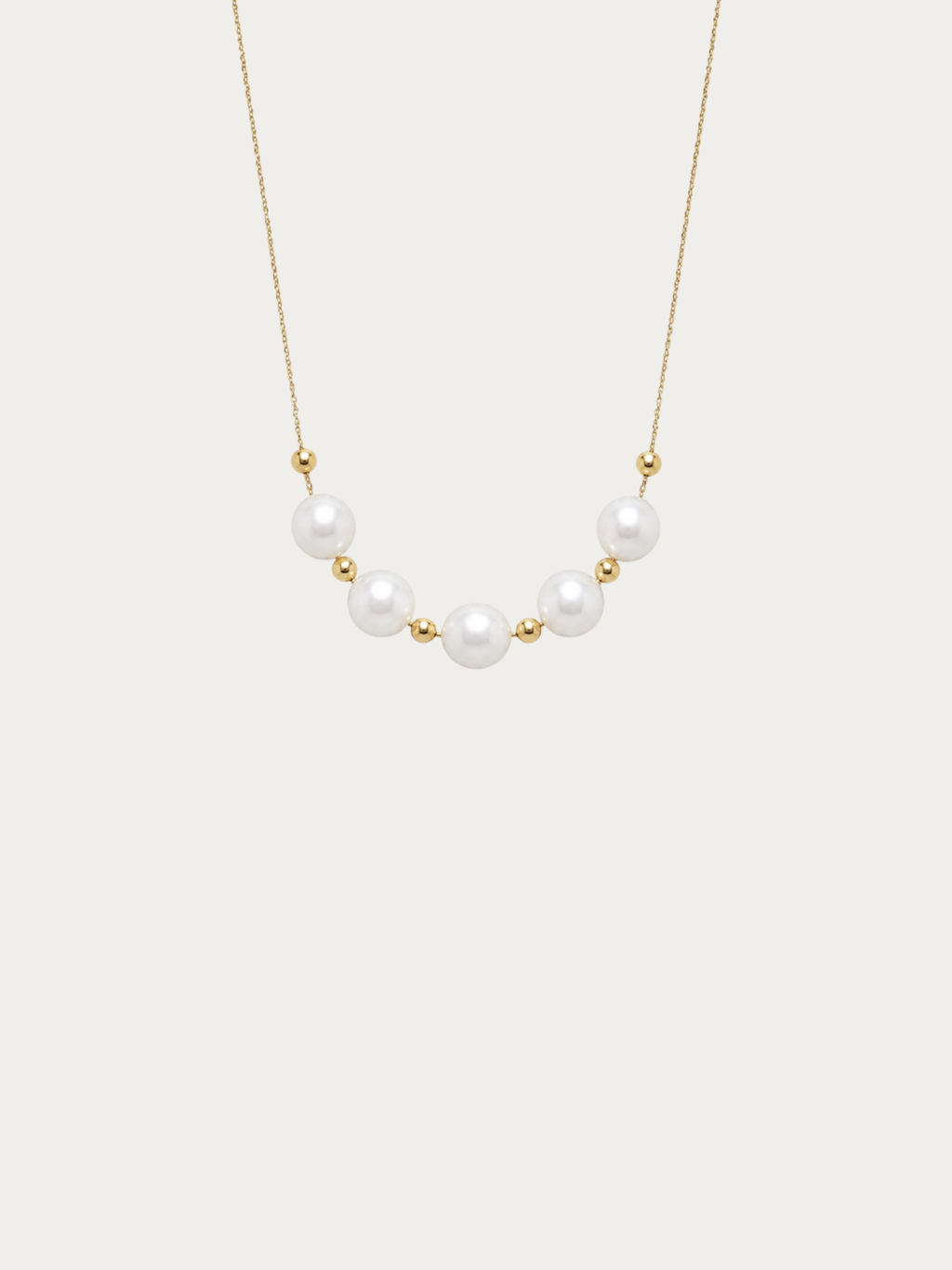 Kindred Pearl Connection Necklace with five freshwater pearls in gold