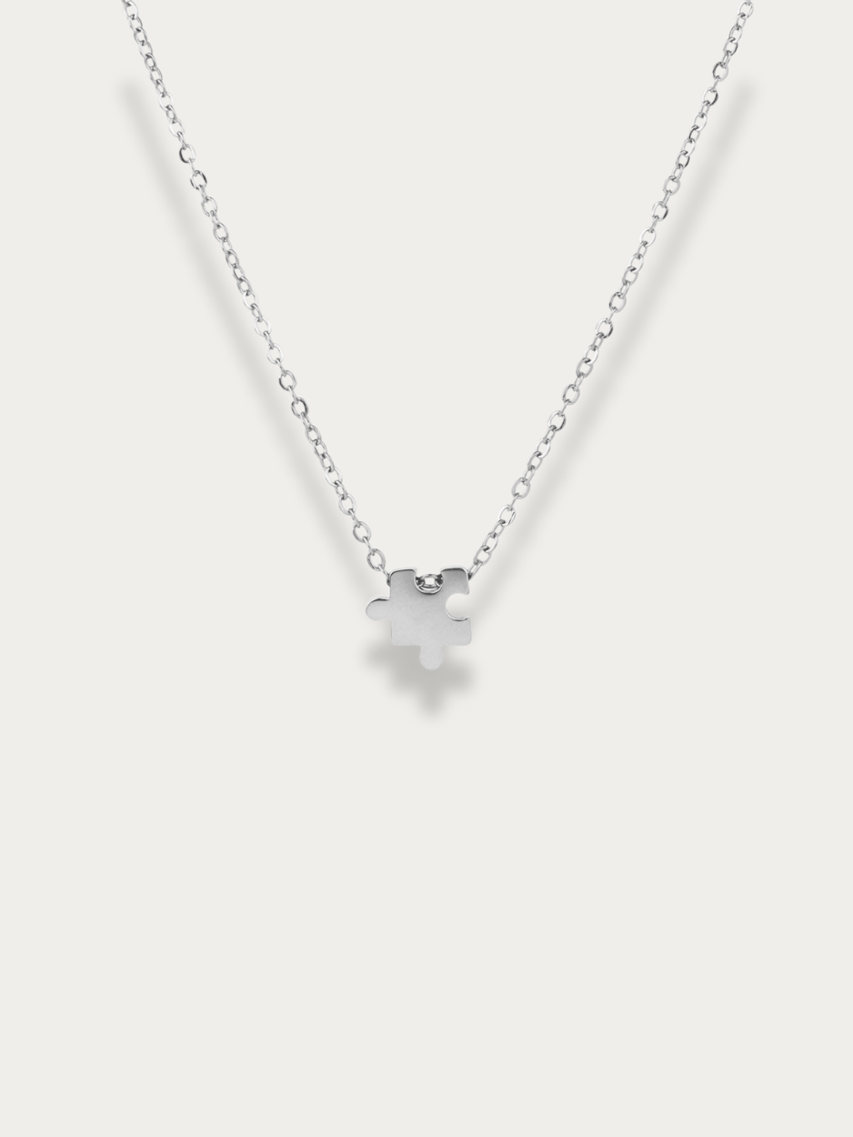 Kindred Puzzle Mini Engravable Necklace silver puzzle charm
