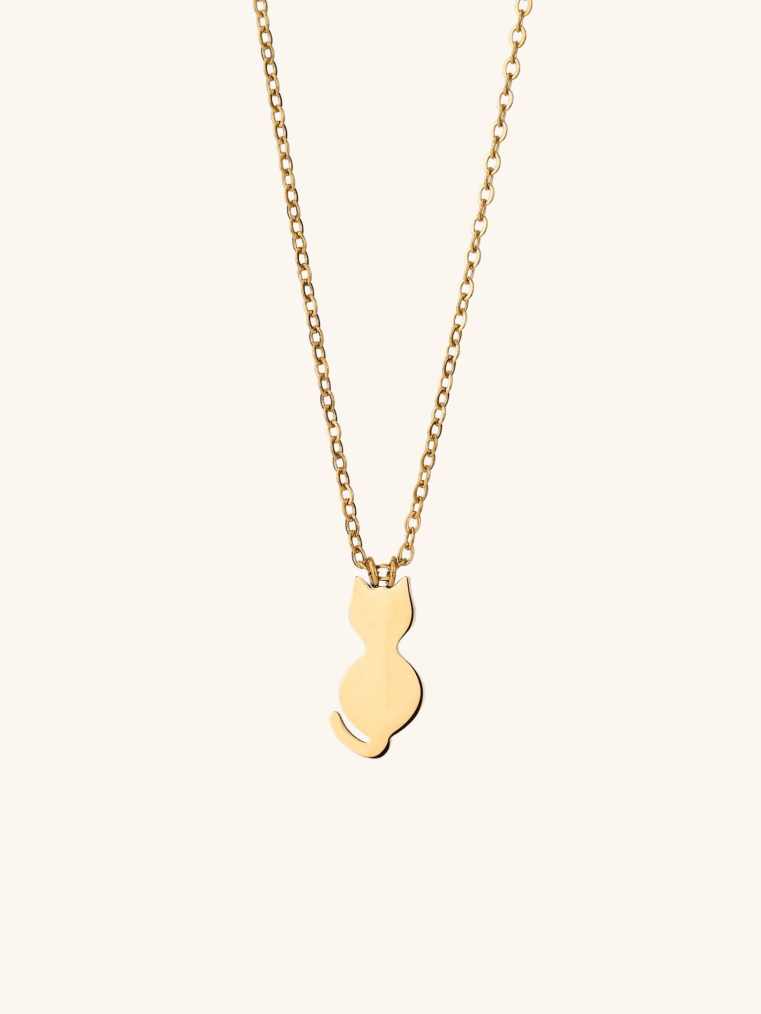 Kitty Pendant Engravable Necklace gold cat charm