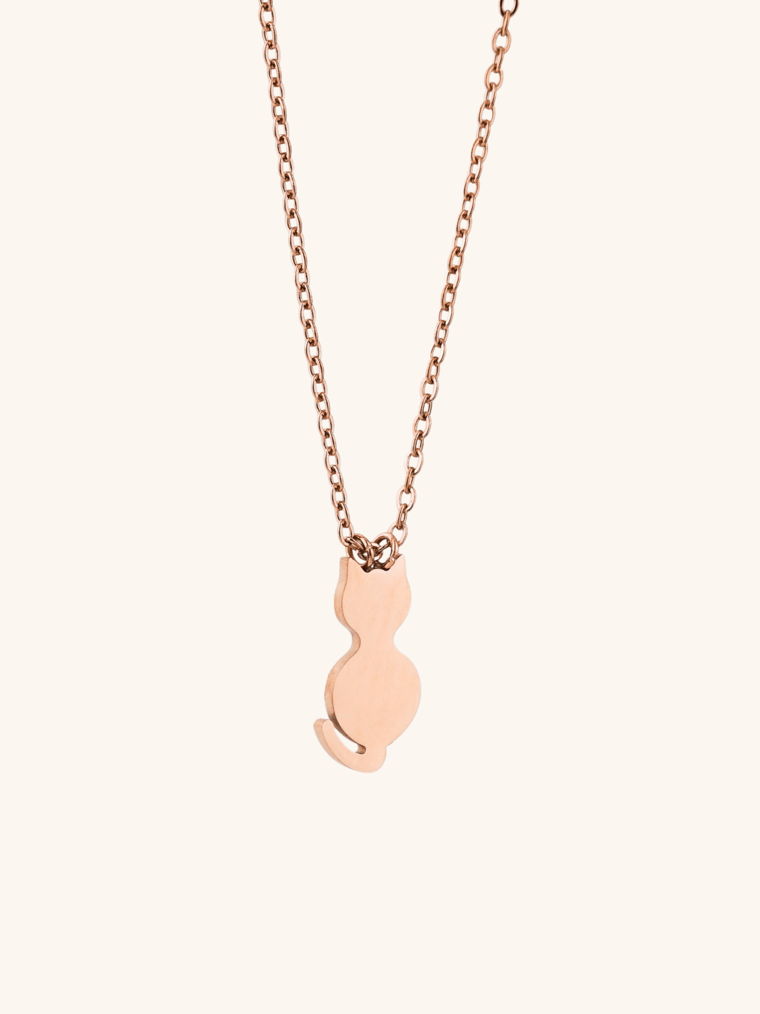 Kitty Pendant Engravable Necklace rose gold cat charm
