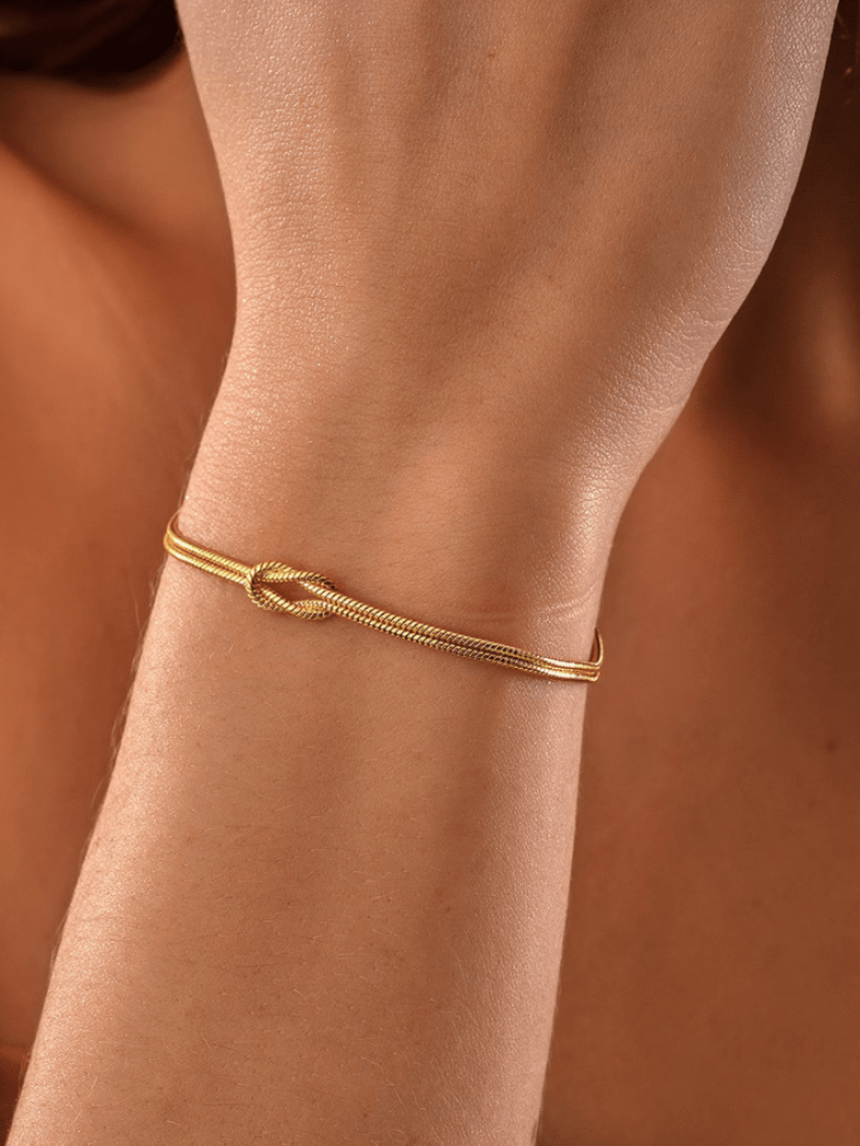 knot detail bracelet modern minimalist gold 