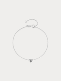 L'AMOUR Heart Chain Bracelet in silver, full flat lay
