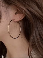 large thin hoop earrings statement look
