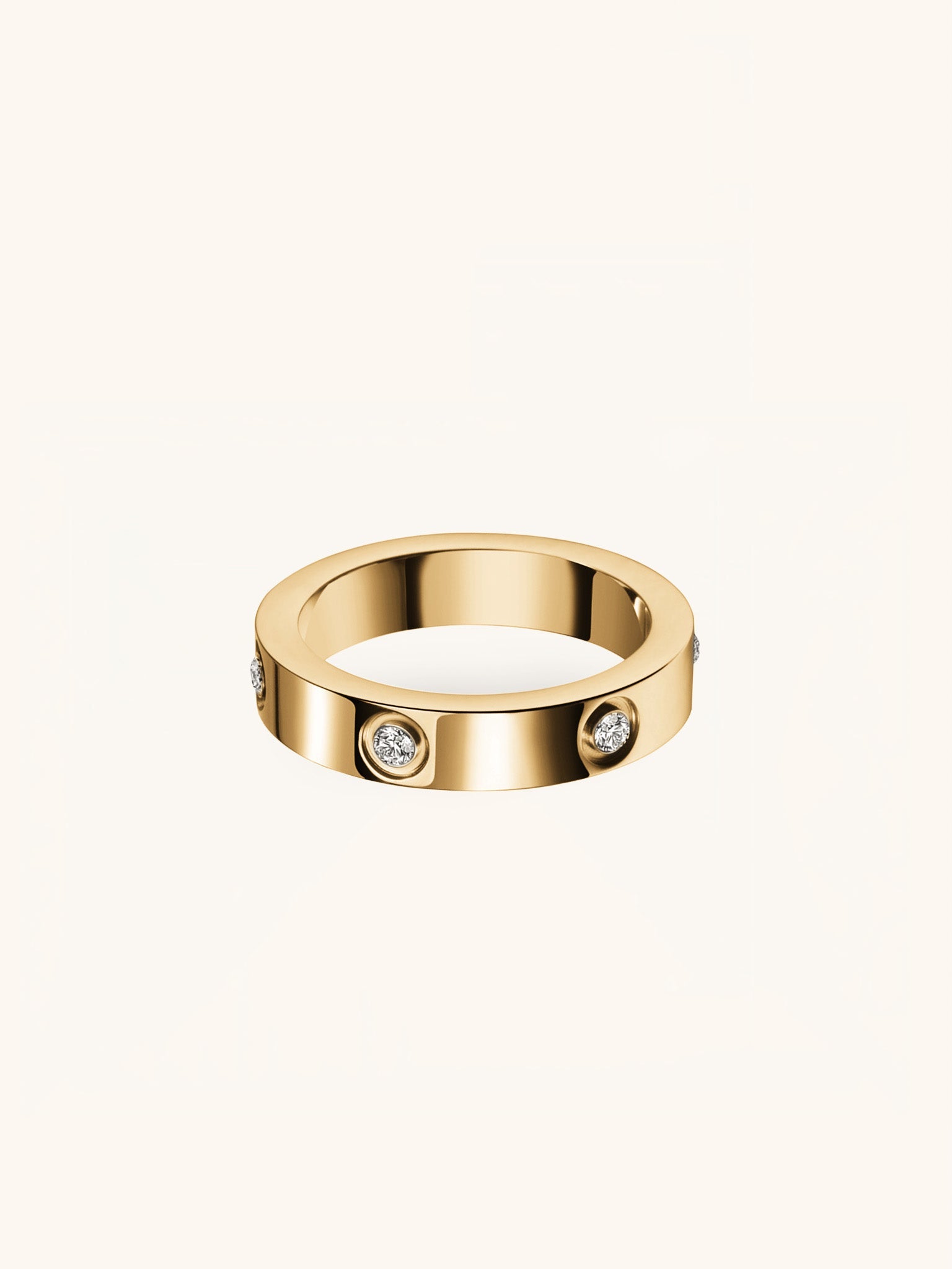 Lenn Diamond Band Ring gold men's waterproof ring