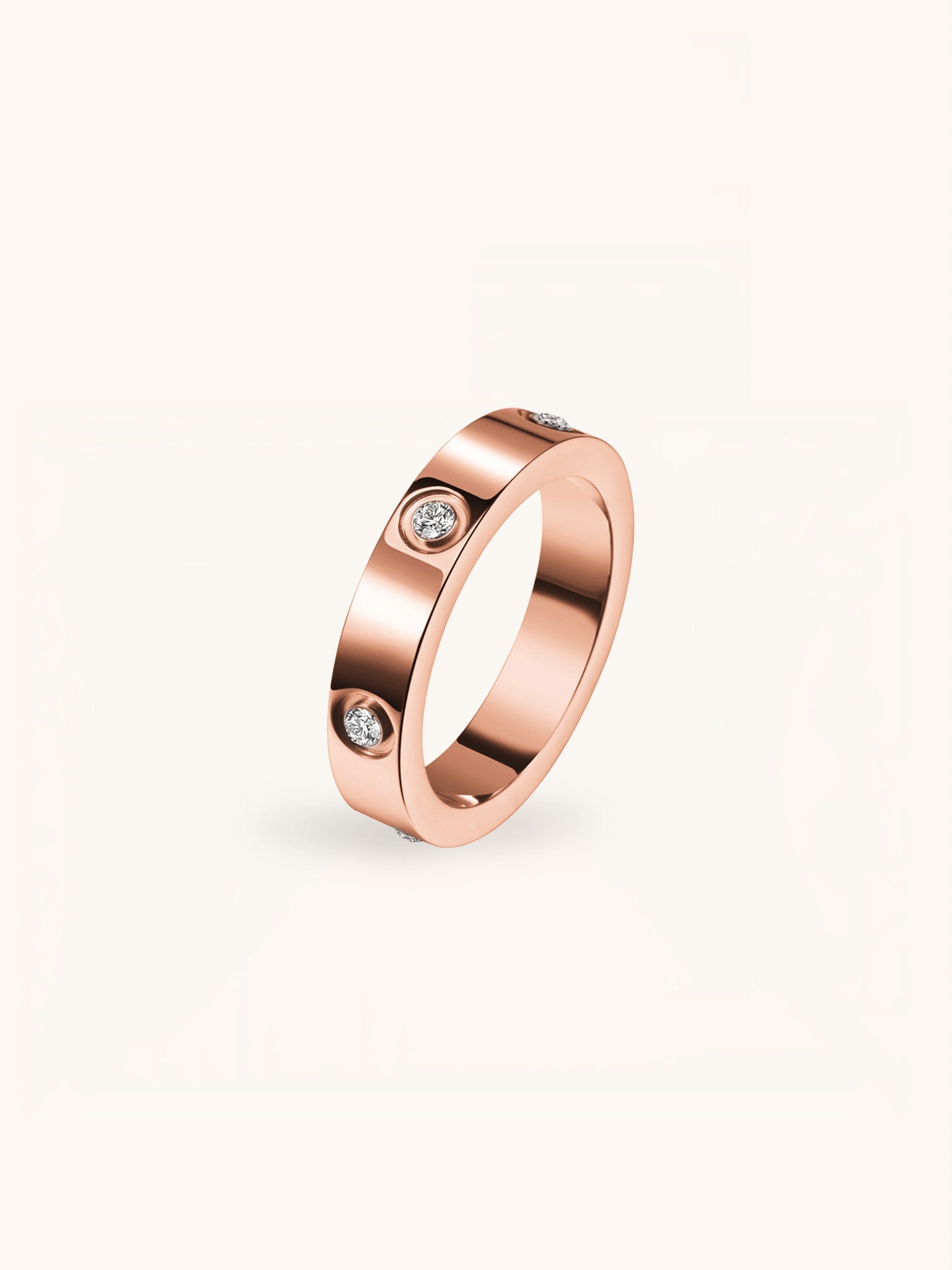 Lenn Diamond Band Ring rose gold unisex ring