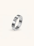 Lenn Diamond Band Ring silver stainless steel ring
