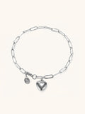 lightweight titanium heart chain bracelet