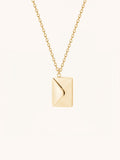Love Letter Pendant Necklace in gold tone titanium, envelope locket closed front view