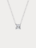 LUCA Square Diamond Necklace pendant detail, front view