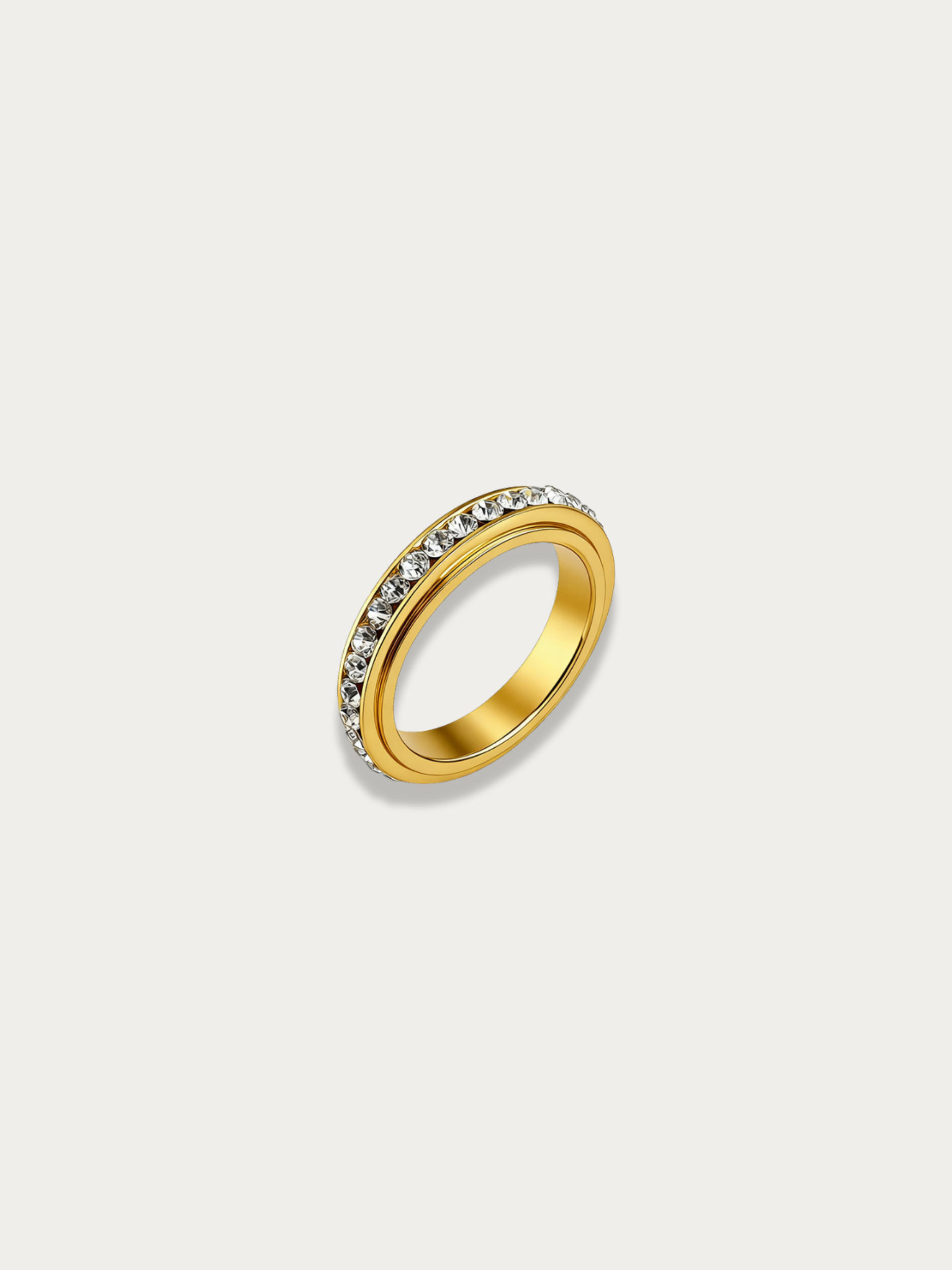 lumiere spin eternity cz ring full sparkle in gold color