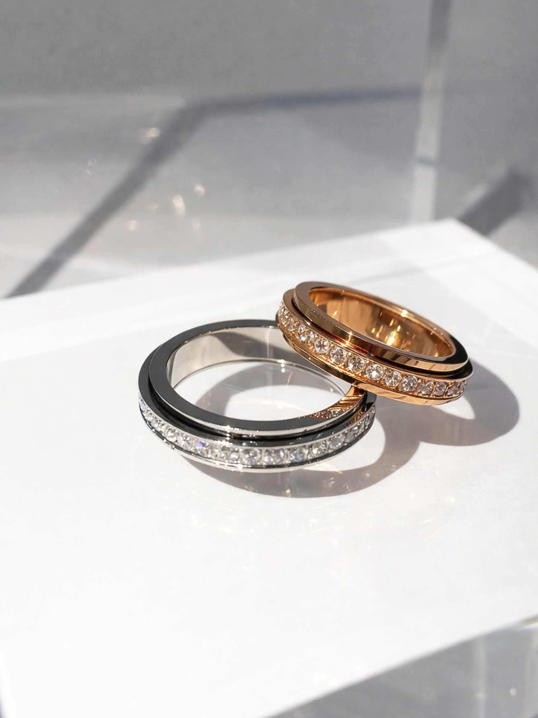 stackable eternity ring styling modern jewelry