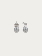 Luna metallic grey pearl stud earrings