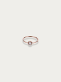 Lune Band Ring rose gold tone titanium, slim band with single bezel-set CZ stone, product flatlay