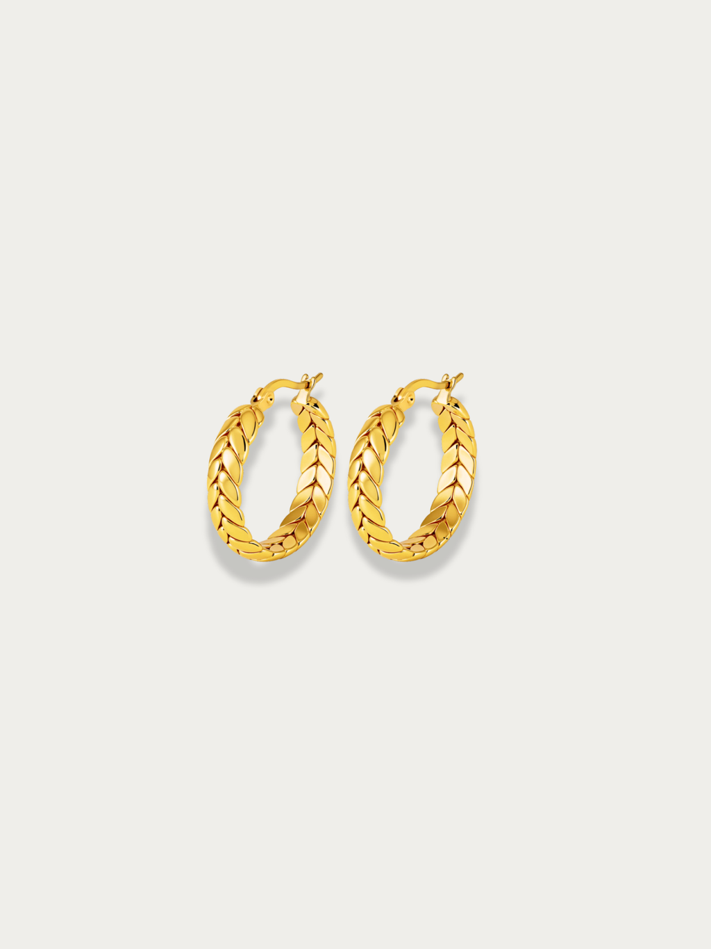lyla golden wheat hoop earrings