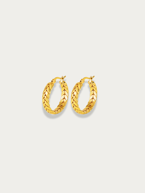 lyla golden wheat hoop earrings