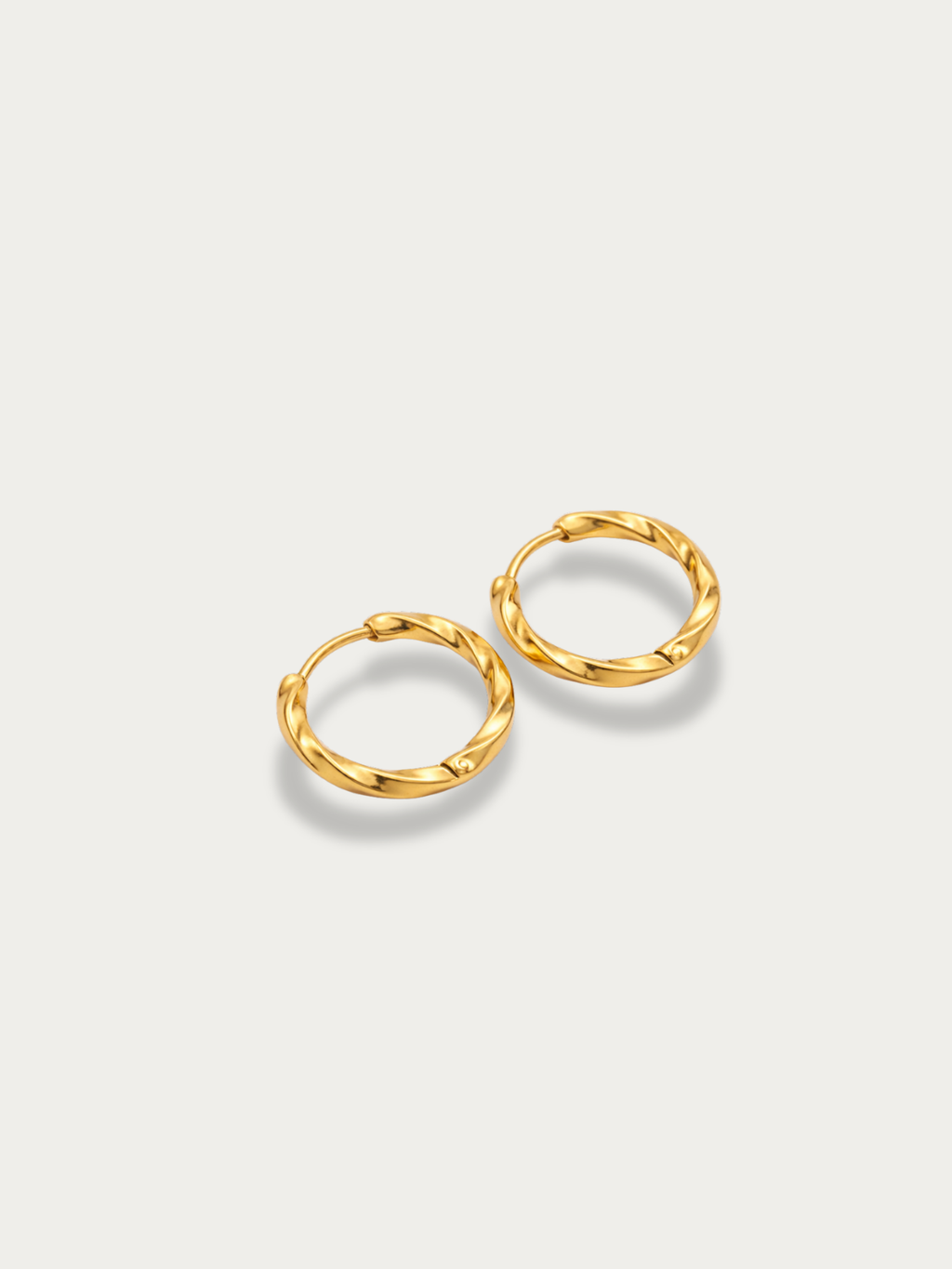 Mardea Minimalist Twist Hoop Earrings gold titanium steel