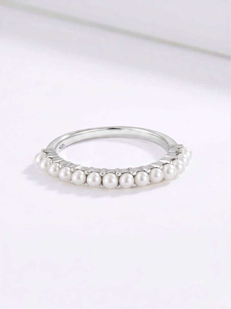 Close-up of 925 sterling silver hallmark stamp on MARGARET ring