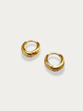 Mason Mini Arc Hoops pair in gold stainless steel, studio hero shot