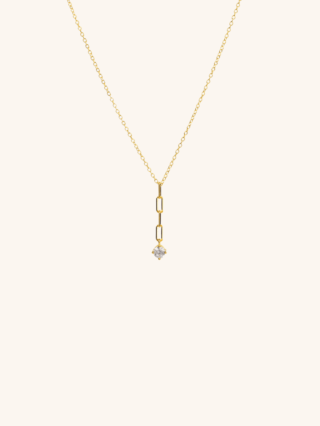 MILLER Diamond Paperclip Lariat Sterling Silver Necklace - Minimalist Lab