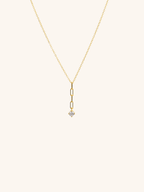 MILLER Diamond Paperclip Lariat Sterling Silver Necklace - Minimalist Lab